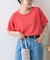 【接触冷感/二の腕カバーも叶う◎】配色ラグラン半袖ニットTee