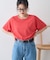 【接触冷感/二の腕カバーも叶う◎】配色ラグラン半袖ニットTee