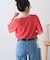 【接触冷感/二の腕カバーも叶う◎】配色ラグラン半袖ニットTee