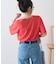 【接触冷感/二の腕カバーも叶う◎】配色ラグラン半袖ニットTee