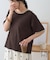 【接触冷感/二の腕カバーも叶う◎】配色ラグラン半袖ニットTee