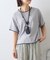 【接触冷感/二の腕カバーも叶う◎】配色ラグラン半袖ニットTee
