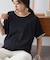 【接触冷感/二の腕カバーも叶う◎】配色ラグラン半袖ニットTee