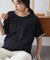 【接触冷感/二の腕カバーも叶う◎】配色ラグラン半袖ニットTee