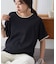 【接触冷感/二の腕カバーも叶う◎】配色ラグラン半袖ニットTee
