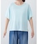 【接触冷感/二の腕カバーも叶う◎】配色ラグラン半袖ニットTee