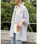 【UNISEX】ストライプ柄刺繍オーバーシャツ