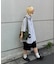 【UNISEX】ストライプ柄刺繍オーバーシャツ