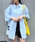 【UNISEX】ストライプ柄刺繍オーバーシャツ