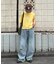 アシッドウォッシュ加工スタッズロゴTEE