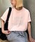 アシッドウォッシュ加工スタッズロゴTEE
