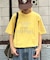 アシッドウォッシュ加工スタッズロゴTEE