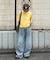 アシッドウォッシュ加工スタッズロゴTEE