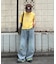 アシッドウォッシュ加工スタッズロゴTEE