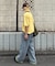 アシッドウォッシュ加工スタッズロゴTEE