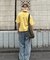 アシッドウォッシュ加工スタッズロゴTEE