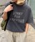 アシッドウォッシュ加工スタッズロゴTEE