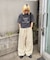 アシッドウォッシュ加工スタッズロゴTEE