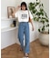 ピグメント加工スラブカレッジロゴTEE