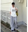 ピグメント加工スラブカレッジロゴTEE