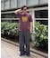 ピグメント加工スラブカレッジロゴTEE