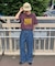 ピグメント加工スラブカレッジロゴTEE