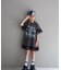 【KIDS】かすれロゴレースレイヤードミニワンピチュニック
