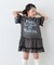 【KIDS】かすれロゴレースレイヤードミニワンピチュニック