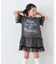 【KIDS】かすれロゴレースレイヤードミニワンピチュニック