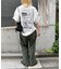 【ユニセックス】OJISAN刺繍バックプリントワッフルTEE