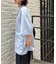 【ユニセックス】ノーカラービッグポケットチェックシャツ