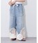 【etsinta】リメイク裾レースデニムワイドパンツ