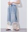 【etsinta】リメイク裾レースデニムワイドパンツ