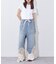 【etsinta】リメイク裾レースデニムワイドパンツ