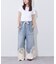 【etsinta】リメイク裾レースデニムワイドパンツ