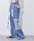 【etsinta】ベルト付パッチワークフレアパンツ