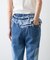 【etsinta】ベルト付パッチワークフレアパンツ