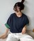ボーダー配色ヘンリーTee