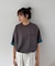 配色フェイクレイヤードTee