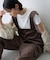 ∴【2サイズ展開/前後2WAY】マットベロア裾ドロストサロペ
