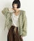 ∴シアークロップドジップチェックフードシャツ