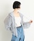 ∴シアークロップドジップチェックフードシャツ