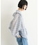 ∴シアークロップドジップチェックフードシャツ
