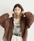 ∴シアークロップドジップチェックフードシャツ