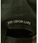 :スウェード切替ロゴ刺繍キャップ