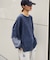 アシッドウォッシュ加工フェイクレイヤードワッフルロンTEE