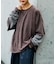 アシッドウォッシュ加工フェイクレイヤードワッフルロンTEE