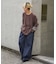 アシッドウォッシュ加工フェイクレイヤードワッフルロンTEE