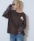 アシッドウォッシュ加工フェイクレイヤードワッフルロンTEE
