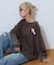 アシッドウォッシュ加工フェイクレイヤードワッフルロンTEE